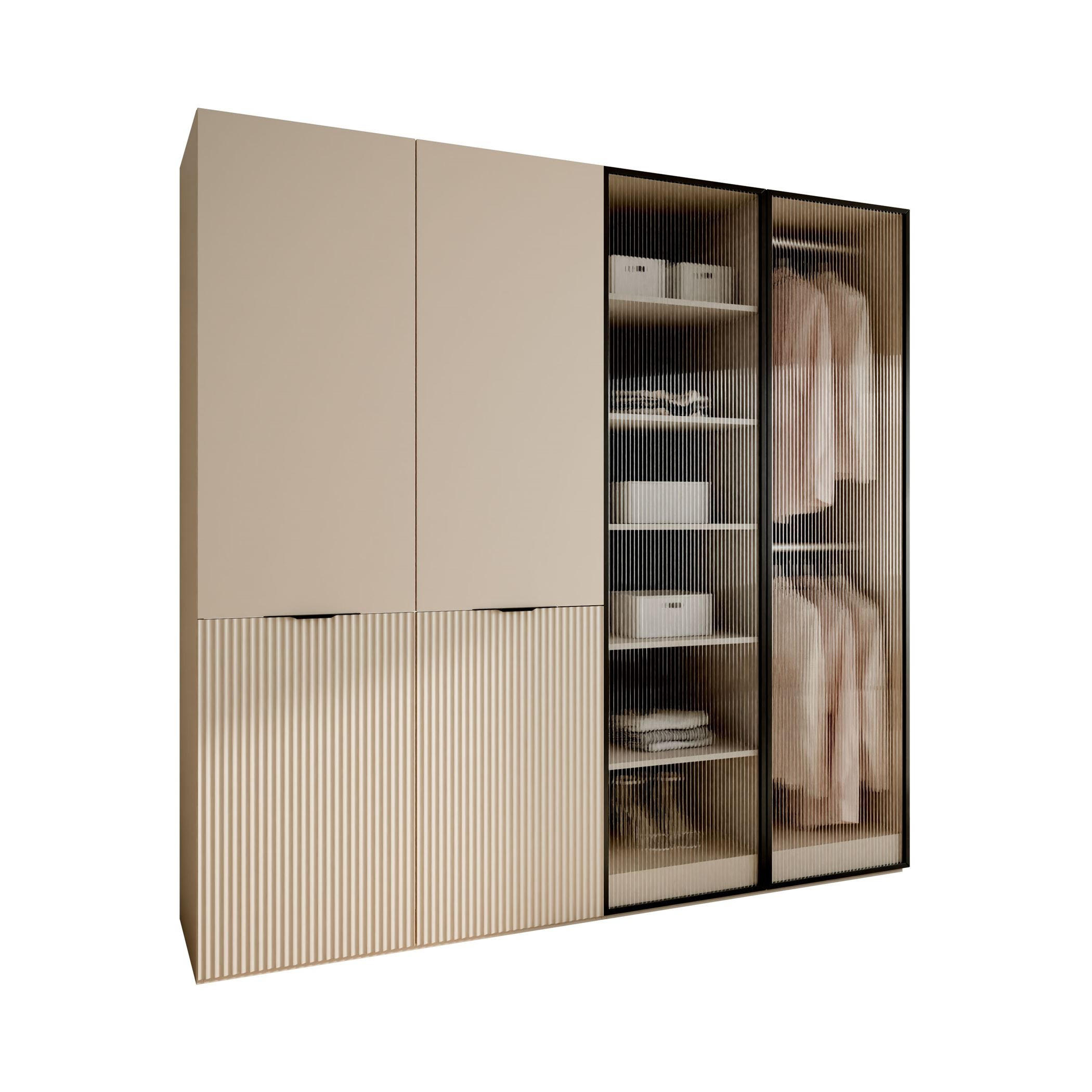 Lookway Kleiderschrank Kaschmir, Transparent 202x200x49 cm