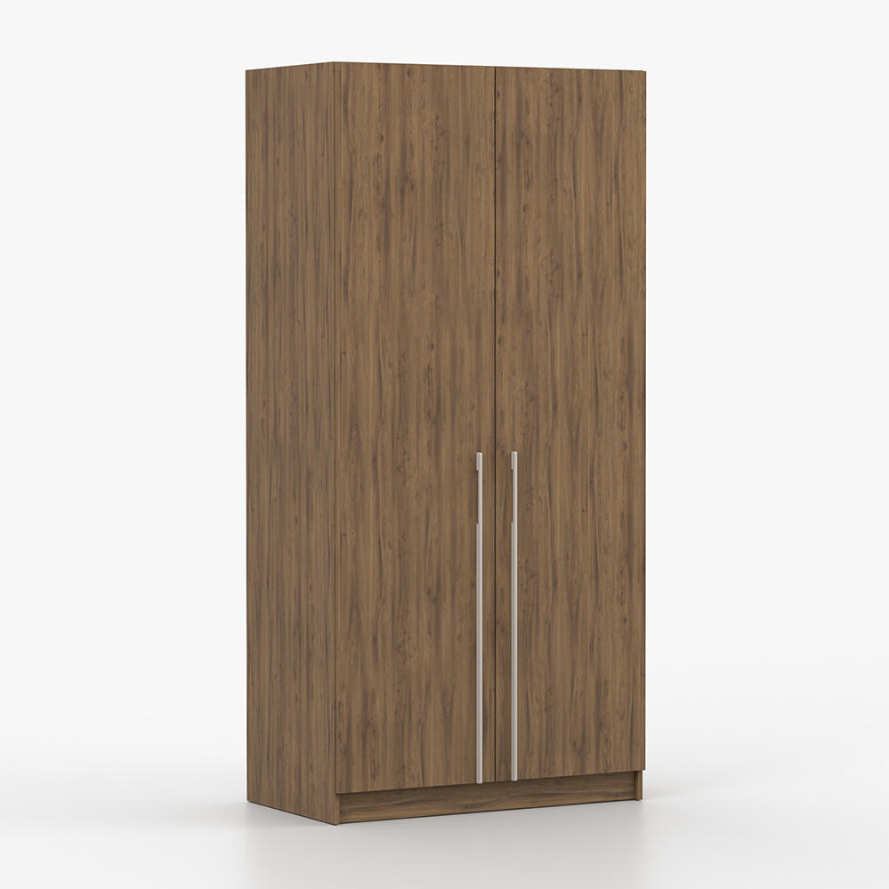 SCHRANK mit Schwenktüren ROSA III 2D 100/210/55, 2-türig, Nussbaum - Kaschmir/Nussbaumfarben, Holzwerkstoff (100/210/55cm) - imoebel24
