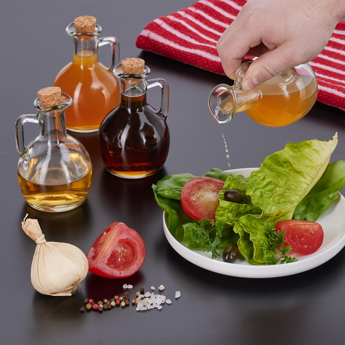 24XFĽAŠE - priehľadné, prírodné materiály/sklo (7.5/12/7.5cm) - Relaxdays