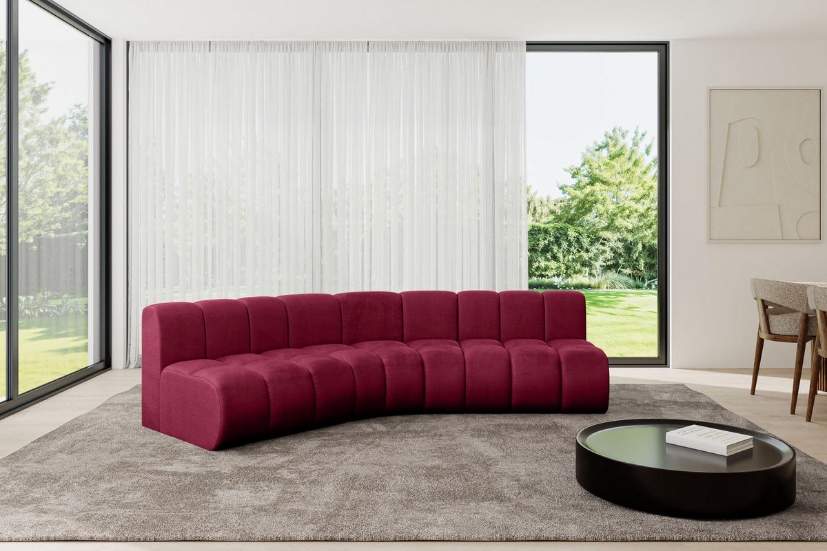 ECKSOFA modulares Sofa Montra-L1 - 290x174x70 cm Bordeauxrot - Bordeaux, Holzwerkstoff/Textil (290/174cm) - ALTDECOR