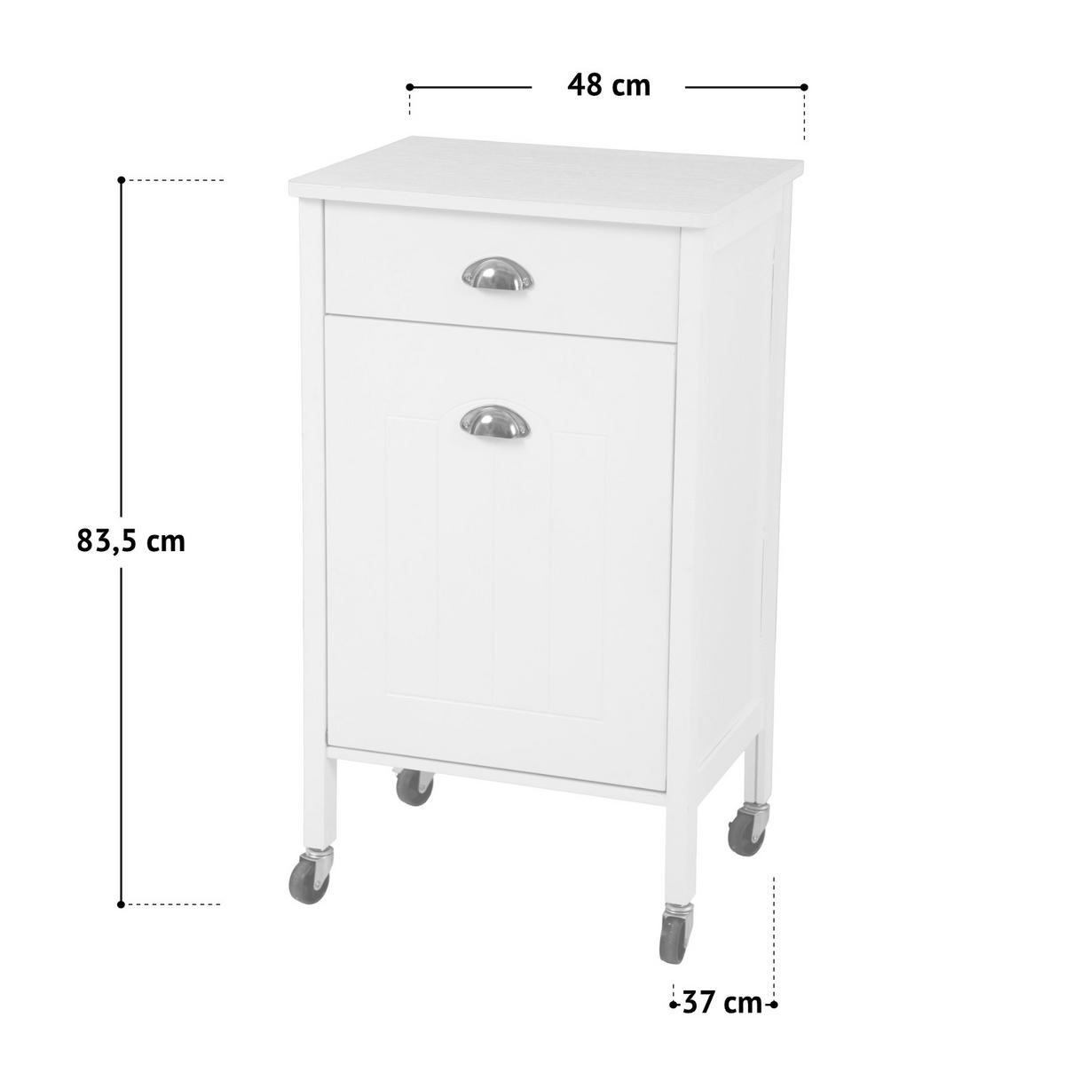 KÜCHENWAGEN mit 2 Behältern Weiß - Weiß, Holz (48/83.5/37cm) - SVITA
