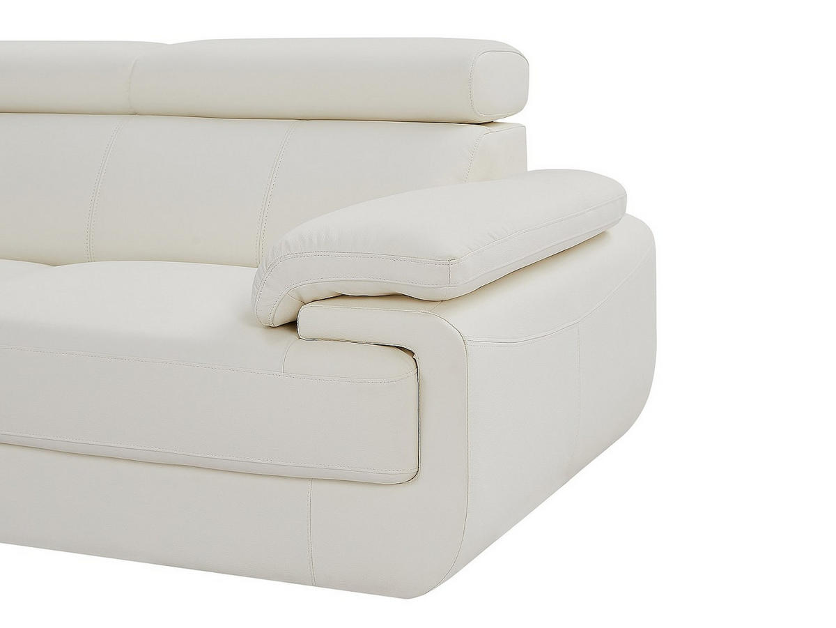 SOFA - 7 Personen - leder - weiß Elevanto - Weiß, Leder/Metall (355/90/172cm) - Vente-Unique