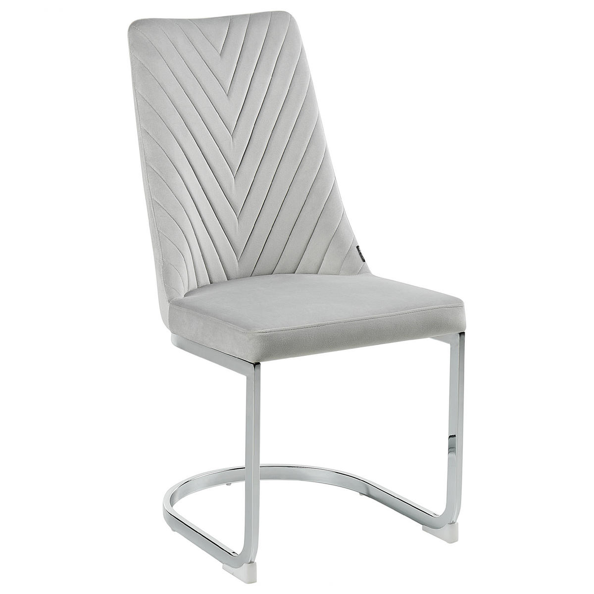 STUHL 2er-Set Samtstoff grau Altoona - Silberfarben/Grau, Textil (46/95/58cm) - Beliani