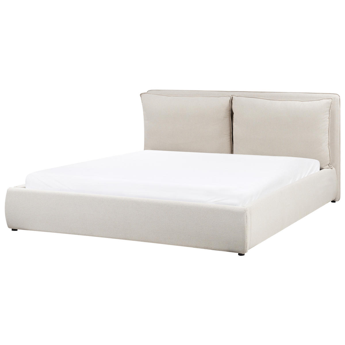 BETT mit Stauraum 180x200 cm Beige Bajonna - Beige, Textil (180/200cm) - Beliani