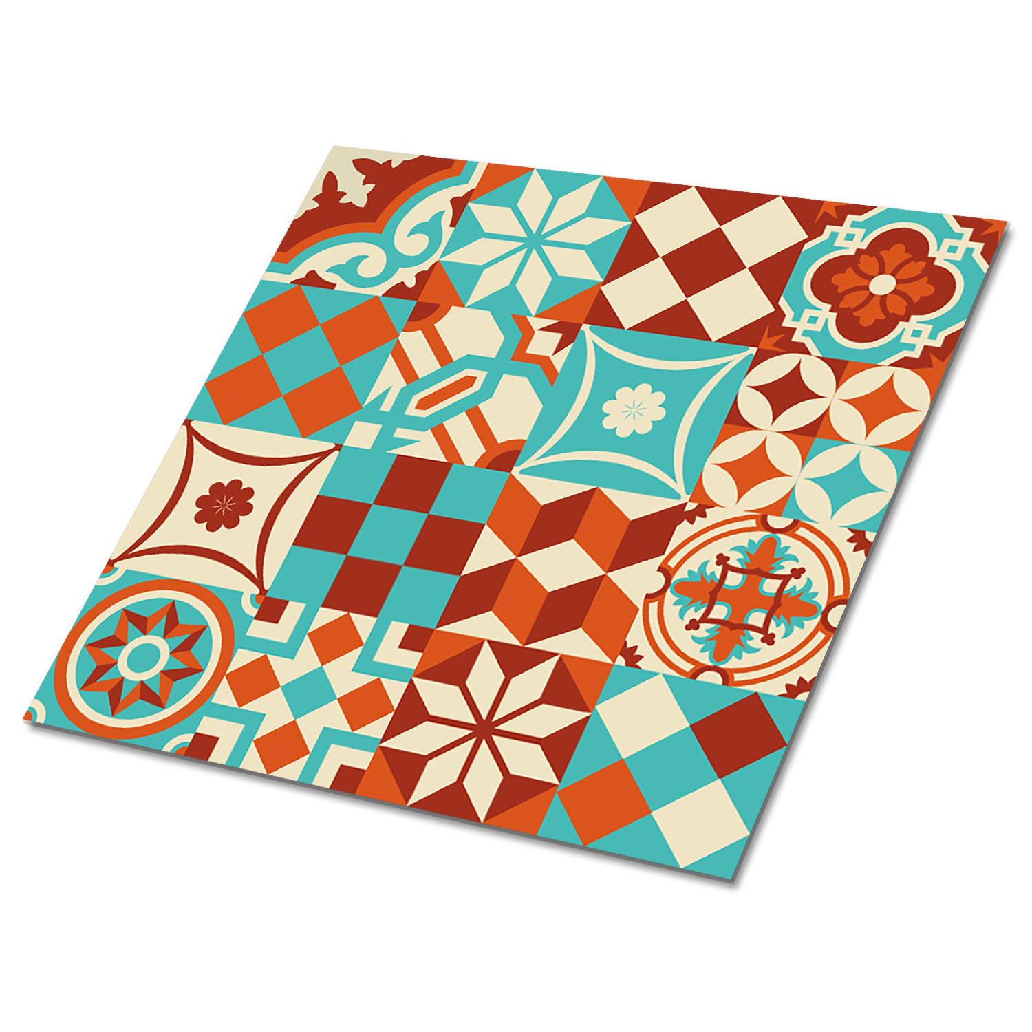 FLIESENAUFKLEBER 9 Stück 30x30 cm selbstklebend Traditionelles Mosaik - Multicolor, Textil (30/1.6/30cm) - TULUP