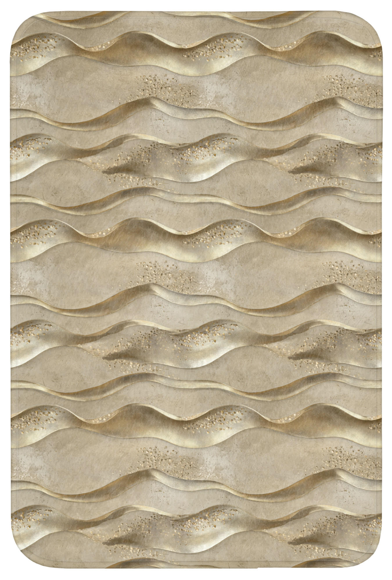 BADEMATTE Wellen - Muster - Gold 60x90 cm - Messingfarben, Kunststoff/Textil (60/90cm)