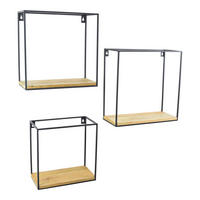WANDREGAL Wally Schwarz 3er-set - Schwarz, Metall (36/36/15cm) - LOFT42