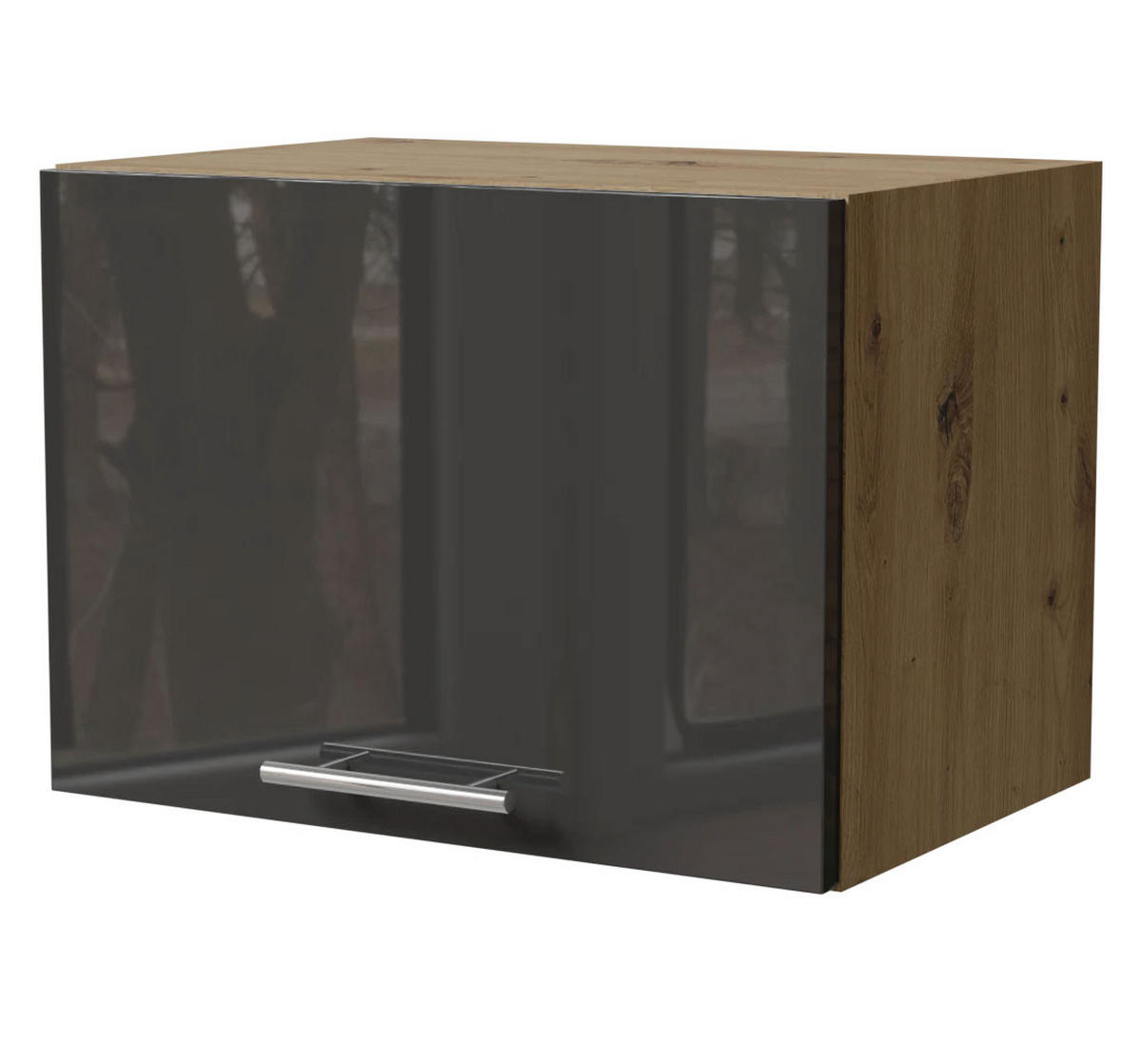 KLAPPHÄNGESCHRANK Essen W4B/50 Graphit Hochglanz / Eiche Artisan Matt 50 / 32,5 / 36cm - Graphitfarben/Eiche Artisan, Holz/Holzwerkstoff (50/36/32.5cm) - Feldmann-Wohnen