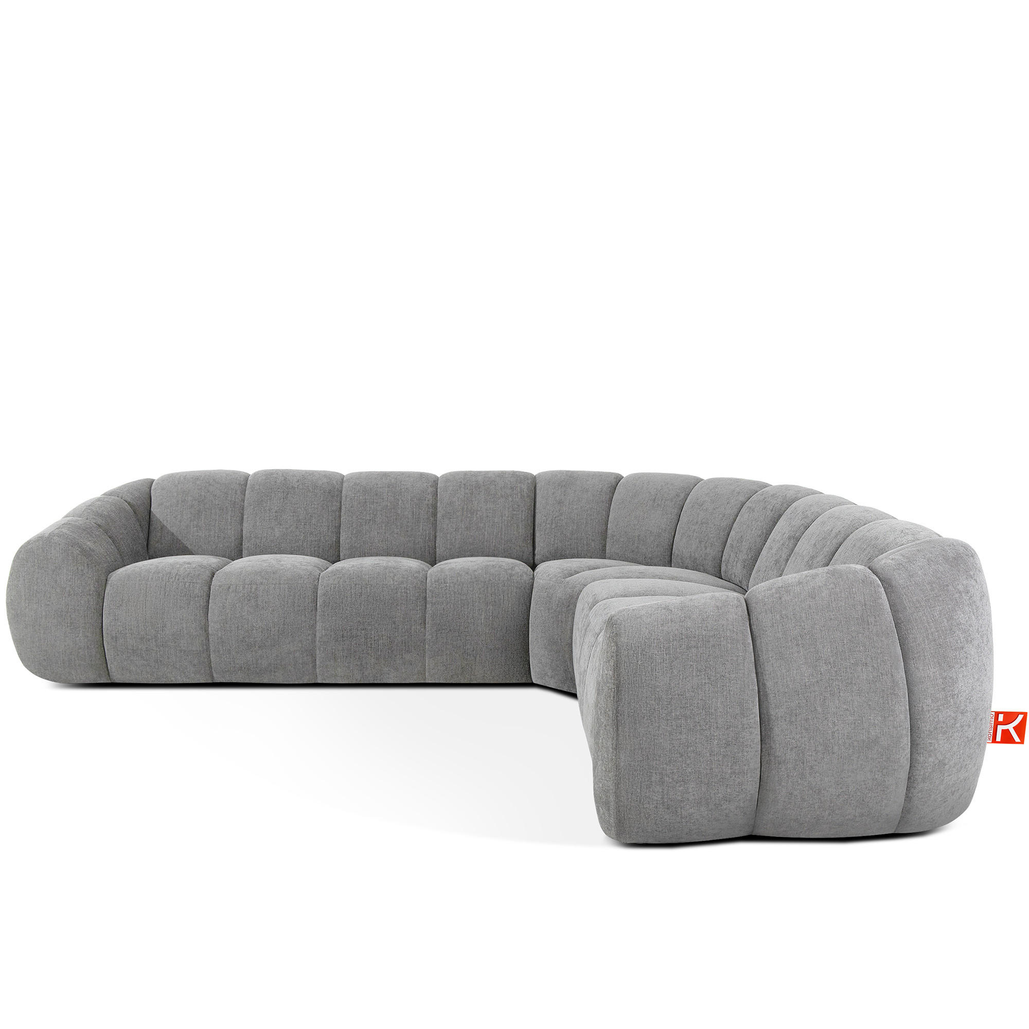 ECKSOFA RECHTS FLAVA, hell Aschgrau - Hellgrau, Holz/Holzwerkstoff (310/270cm) - KONSIMO®