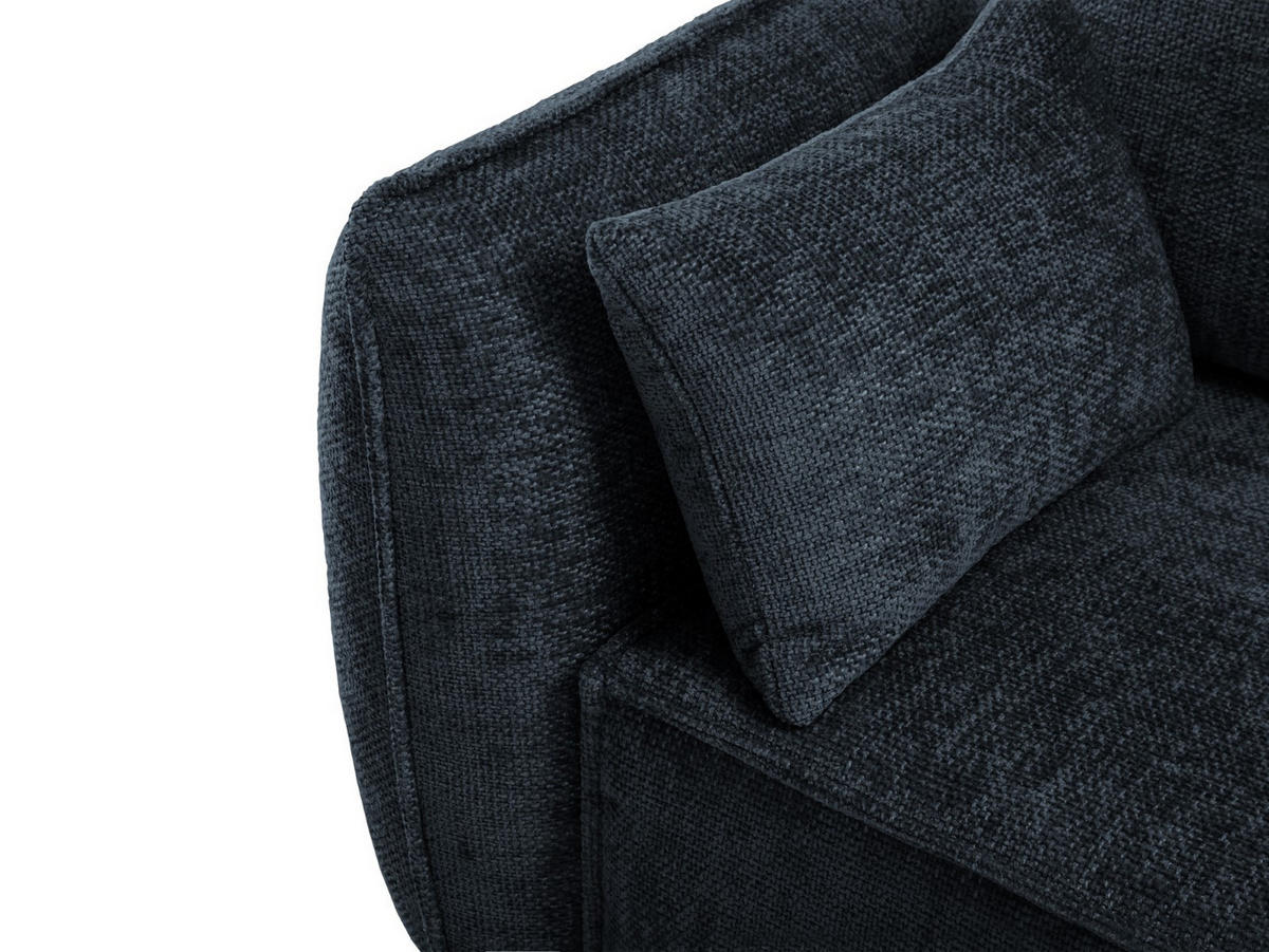 AUSKLAPPBARES-ECKSOFA rechts mit Container Kaelle aus Chenille-Stoff königsblau 4 Sitzplätze - Blau, Textil (165/252cm) - Micadoni