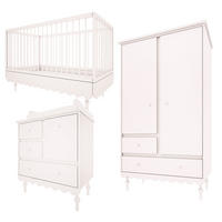 POKOJ PRO MIMINKO 3DÍLNÝ Babushka Bílá - bílá, kompozitní dřevo (145/99/75cm) - Petits-meubles