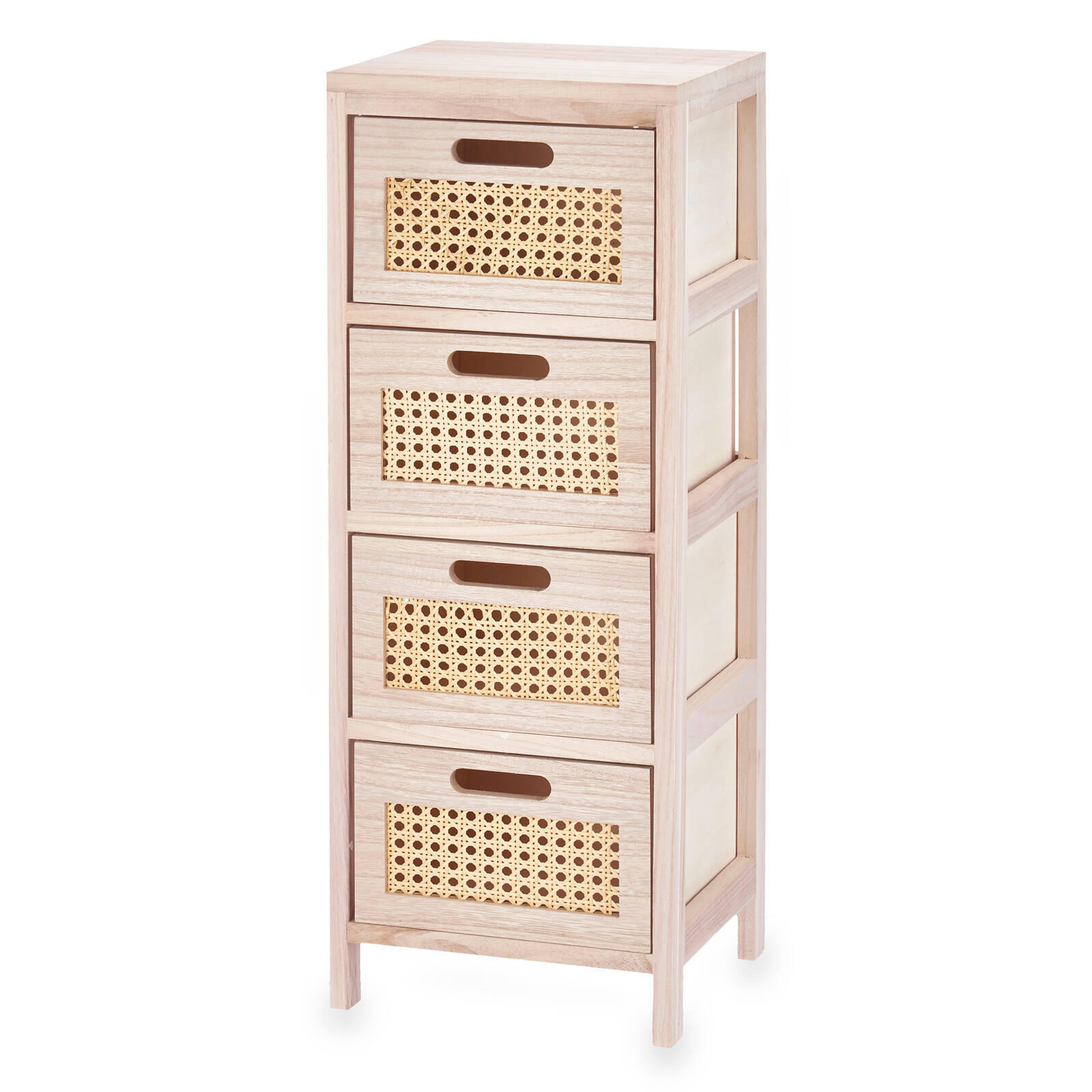 KOMMODE Wiener Geflecht 4 Schubladen - Braun, Holz (27/73/25cm) - Giftdecor