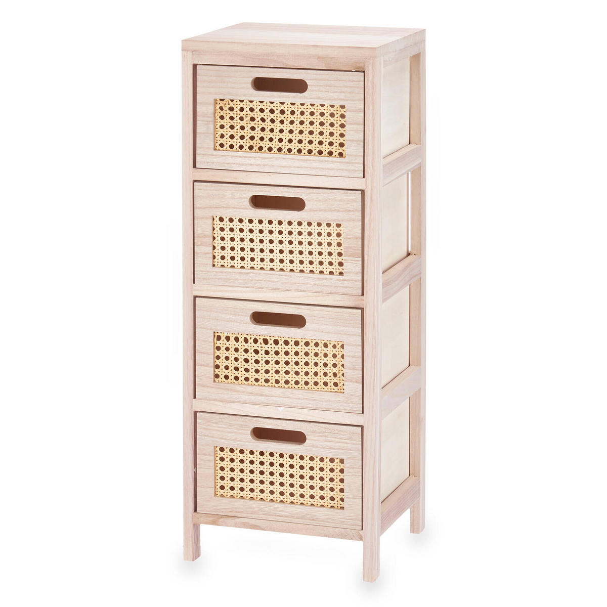 KOMMODE Wiener Geflecht 4 Schubladen - Braun, Holz (27/73/25cm) - Giftdecor