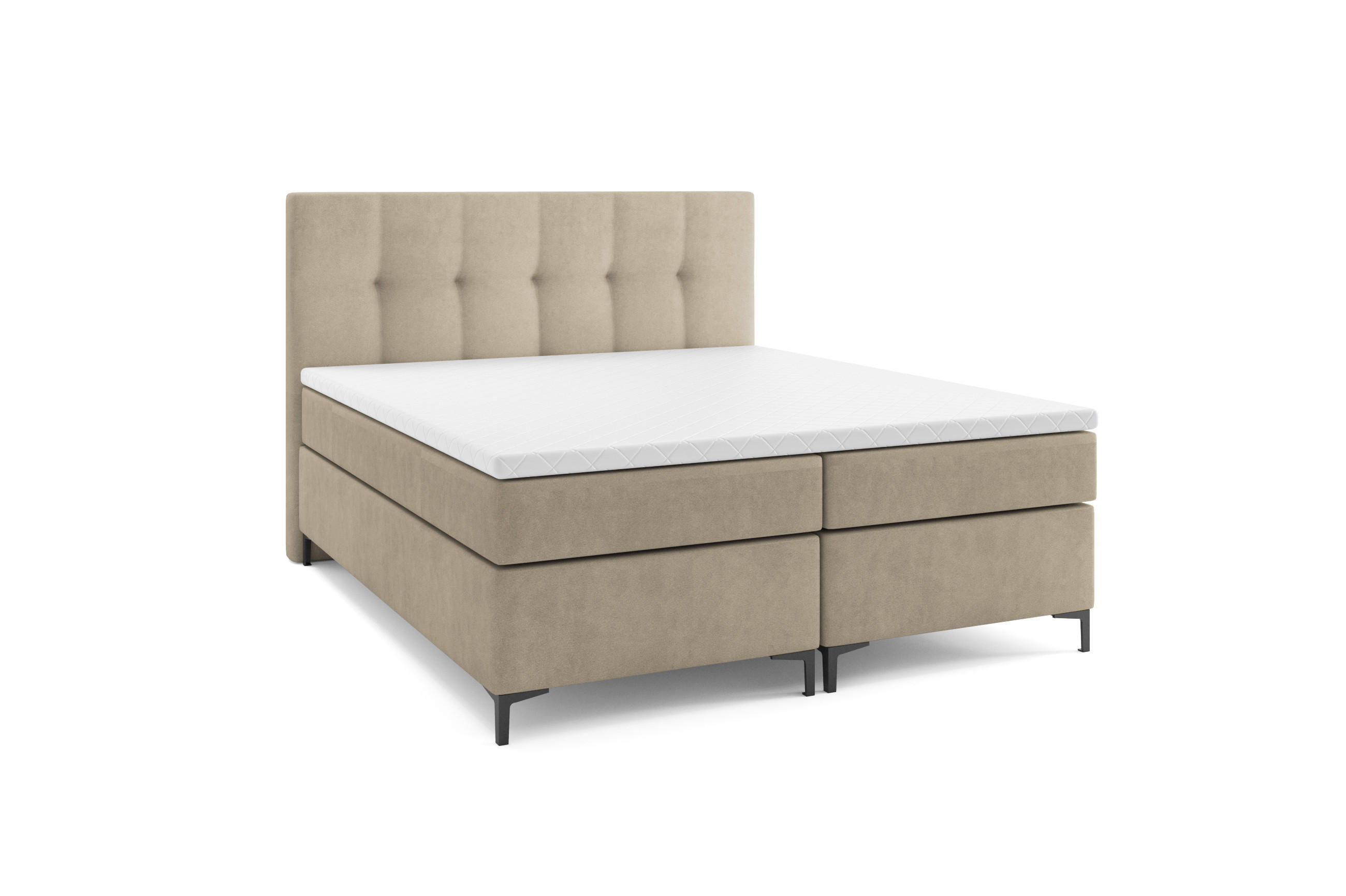BOXBETT Denver 140x200 Beige - Beige, Textil/Metall (140/200cm) - VLR BEDS