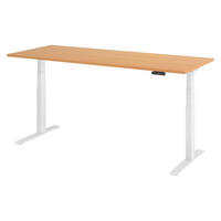 SCHREIBTISCH elektrisch XDKB 80/200/74 cm in Buchefarben/Weiß - Buchefarben/Weiß, Holzwerkstoff (80/200/74cm) - bümö