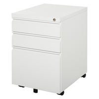 ROLLCONTAINER DE-09768 mit 3 Schubladen, abschließbar Weiß - Weiß, Metall (48/60/39cm) - ComfortXL