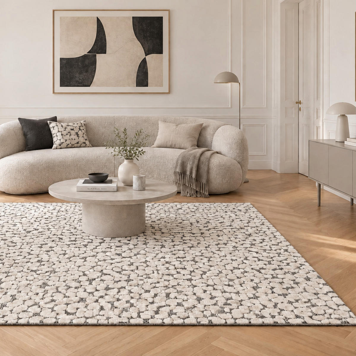 TEPPICH ultrafein mit Skulptureffekt grau - Grau, Textil (200/290cm) - AFK Living