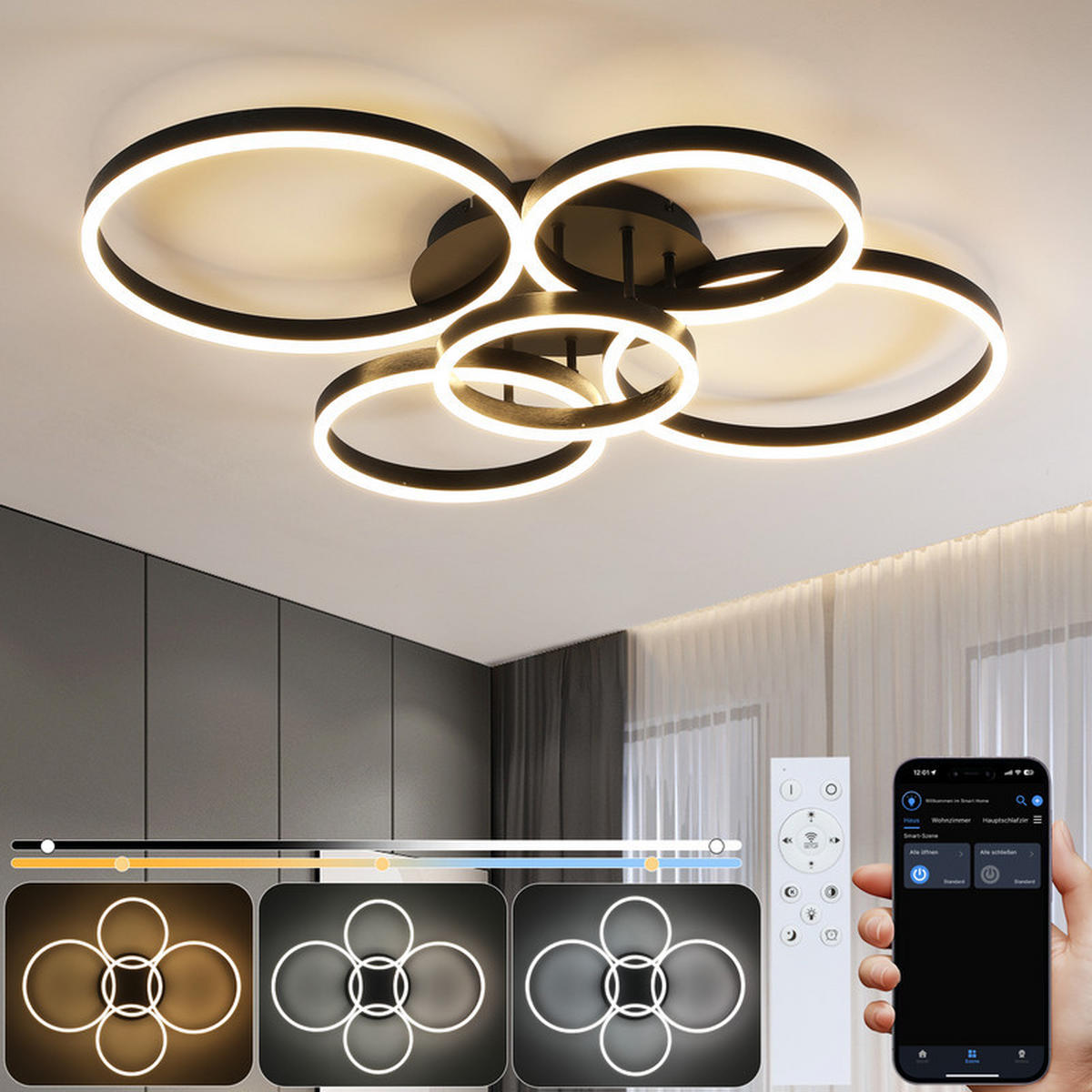 LED-DECKENLEUCHTE Lenci 75/94/15.5cm - Goldfarben, Metall (94/75/15.5cm) - Nettlife