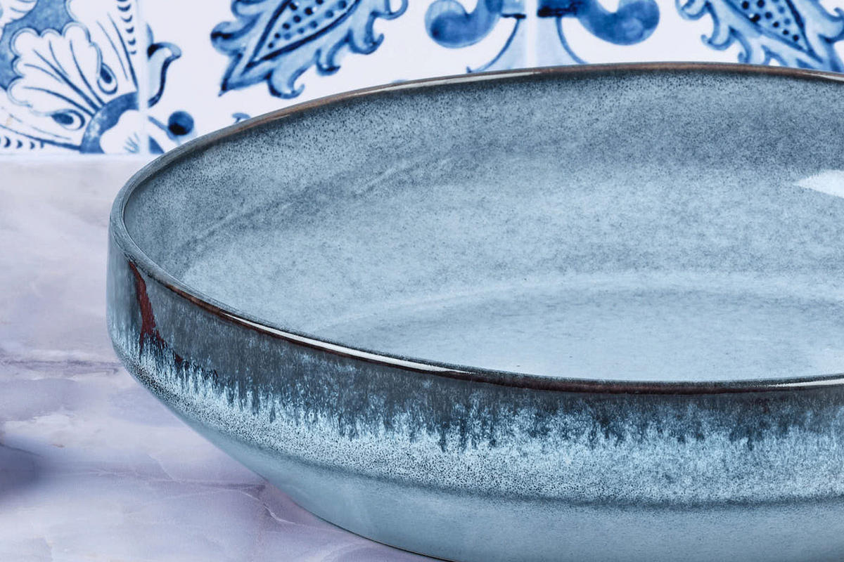 OBSTSCHALE Genesis Ø28cm - Mehr - Blau, Keramik (28/6.5cm) - Björn