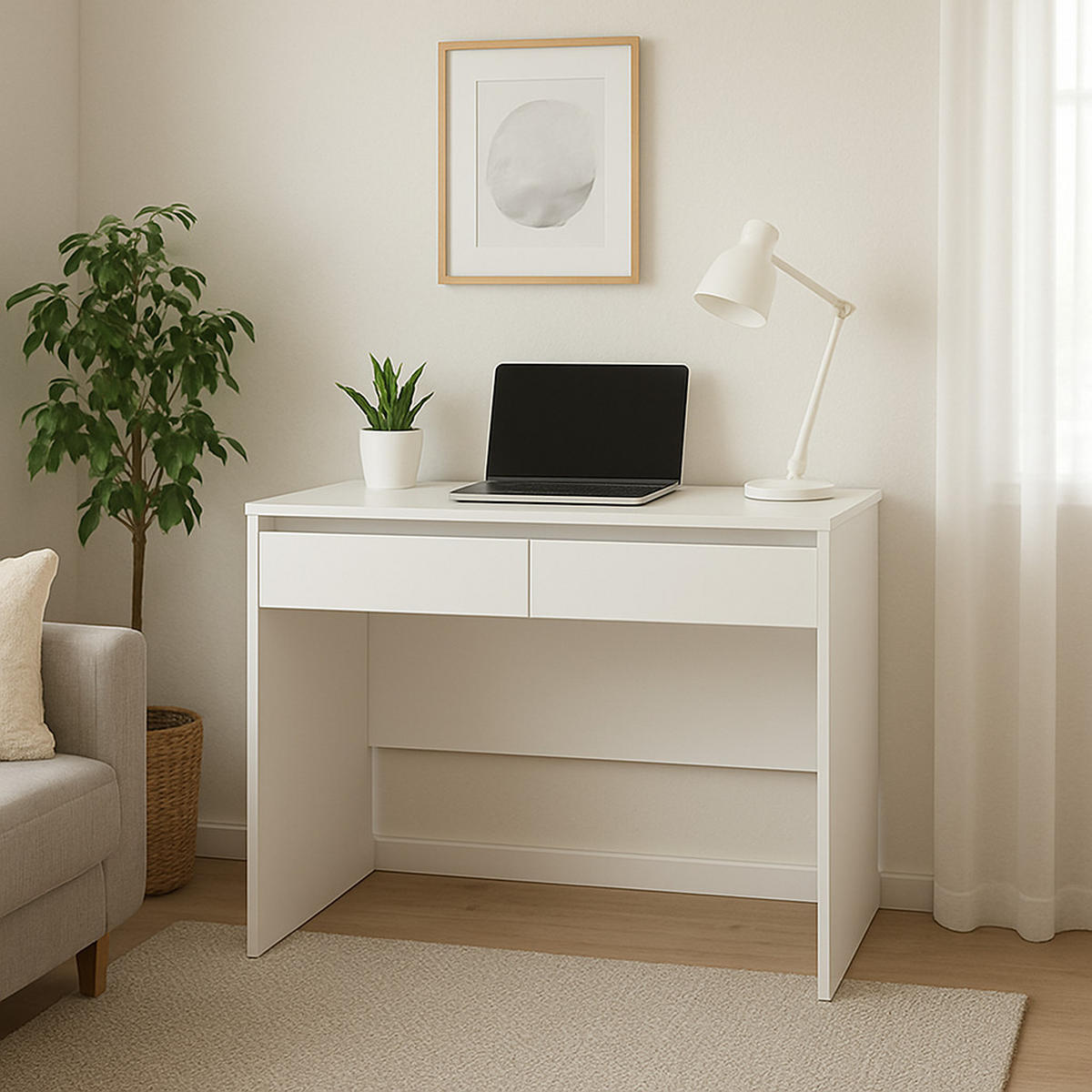 COMPUTERTISCH bella b3 weiss - Weiß, Holzwerkstoff (50/90/80cm) - roe furniture