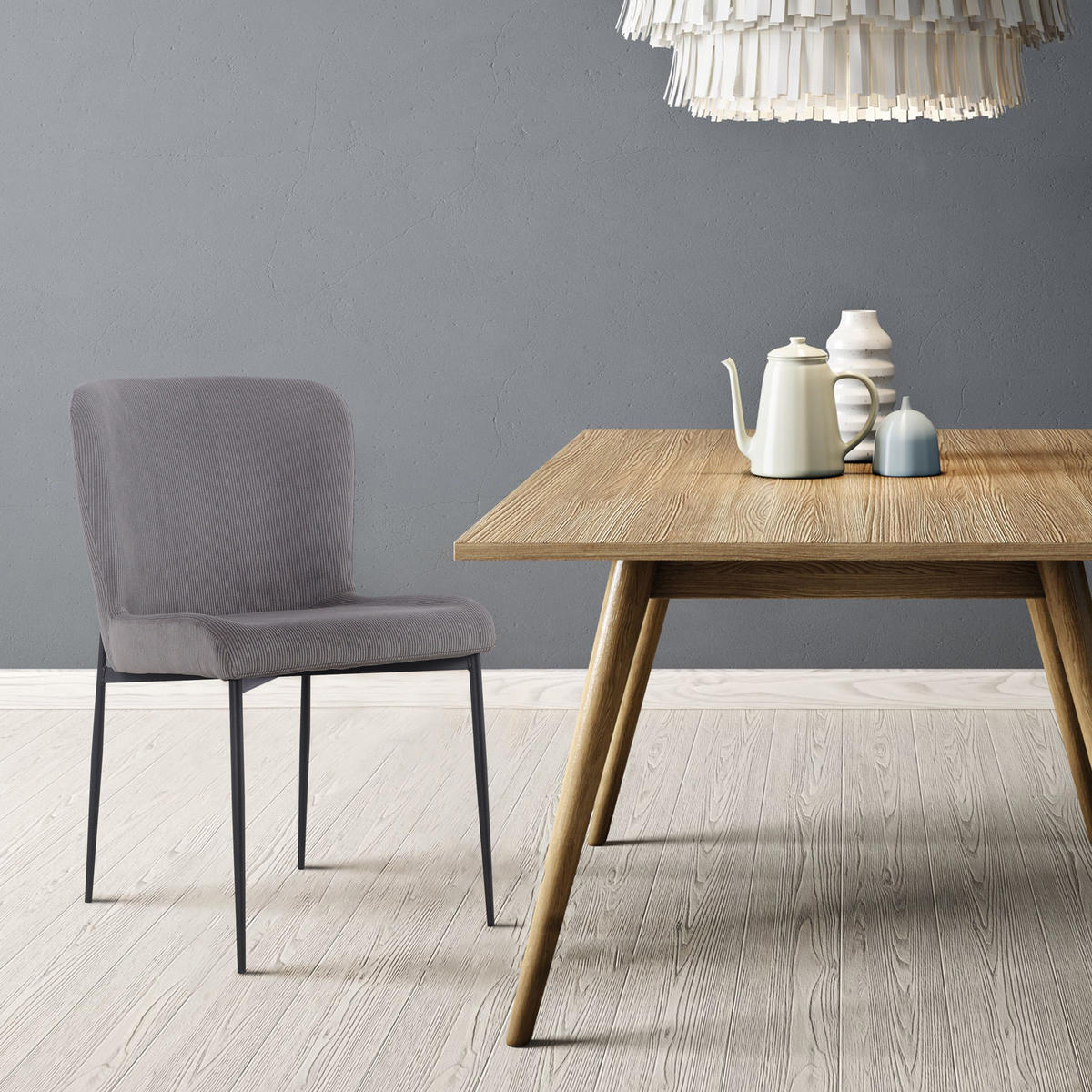 ESSZIMMERSTÜHLE 2er Set FREDDIE Grau - Grau, Textil (48/83/56cm) - SVITA