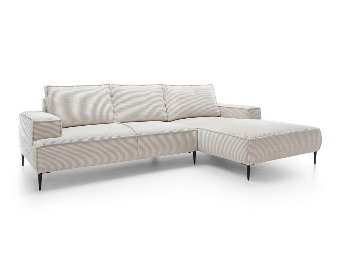 ECKSOFA DUNA Beige Kordstoff - Beige, Holz (275/173cm) - MASSENO