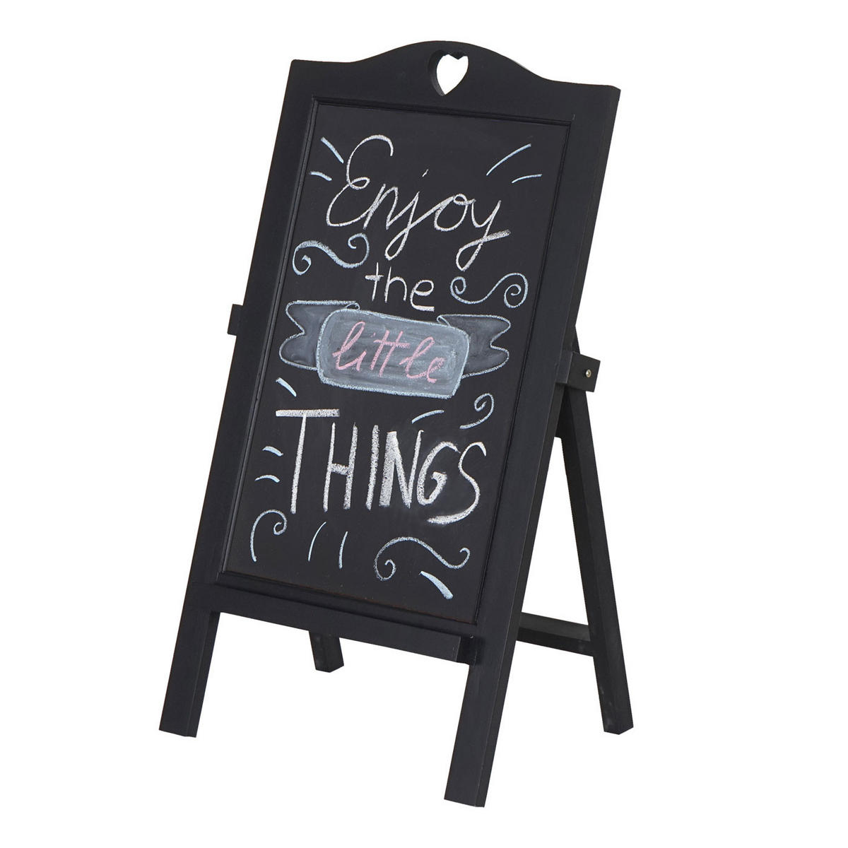 WERBETAFEL 66x39x33cm Schwarz lackiertKundenstopper Dekotafel - Schwarz, Holz (39/66/33cm) - PROREGAL