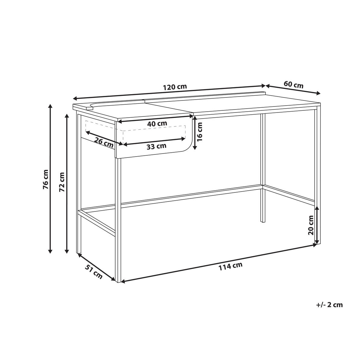 PSACÍ STŮL Bílý 120/60 cm Ocate - bílá, kompozitní dřevo (60/120/76cm) - Beliani