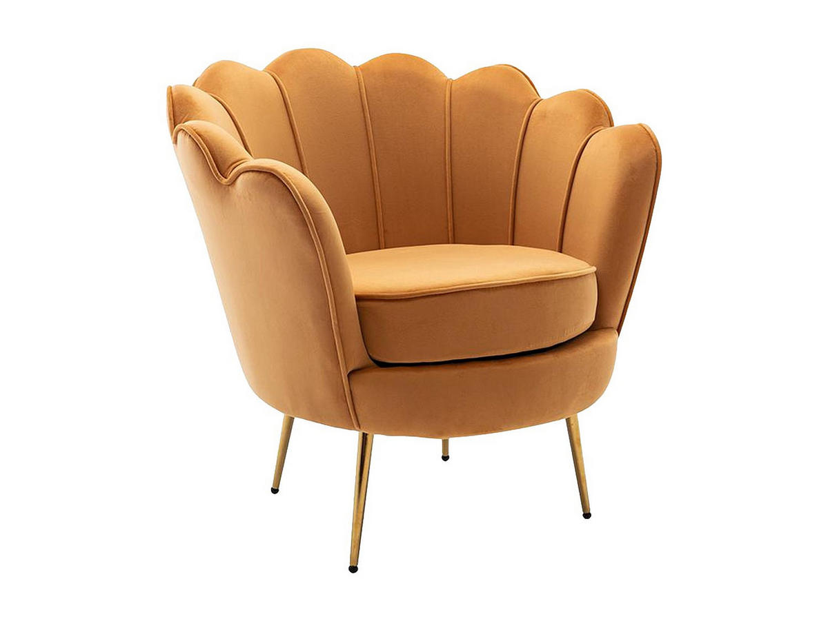 MUSCHELSESSEL - Samt - Senfgelb - DANDELION - Gelb, Textil (78/76.5/75cm) - Pascal Morabito