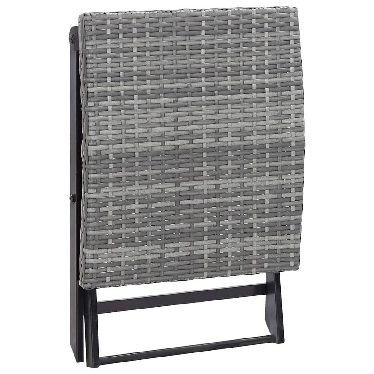 KLAPPHOCKER Poly Rattan Grau - Grau, Kunststoff (44/44cm) - vidaXL