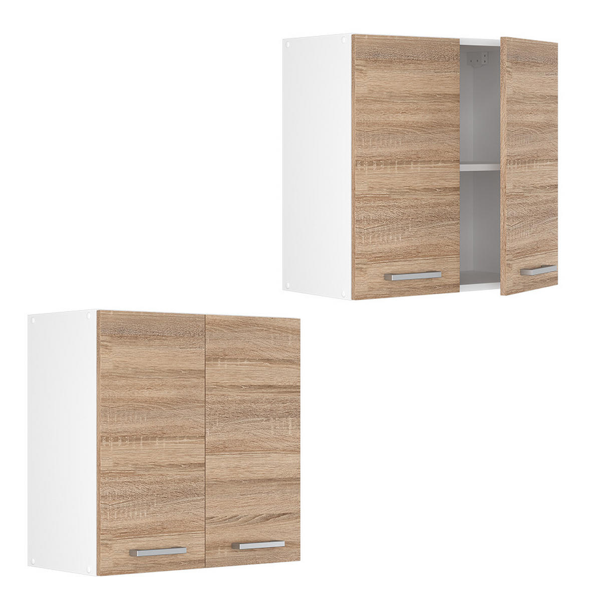 HÄNGESCHRANK R-Line Sonoma 60 cm - Weiß/Sonoma Eiche, Holzwerkstoff (60/60/31cm) - Vicco