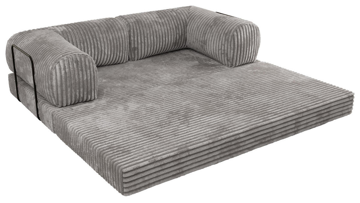 TROJMIESTNA POHOVKA ORSETTO - Svetlosivá Manšester - čierna/svetlosivá, kov/textil (200/70/100cm) - MKS
