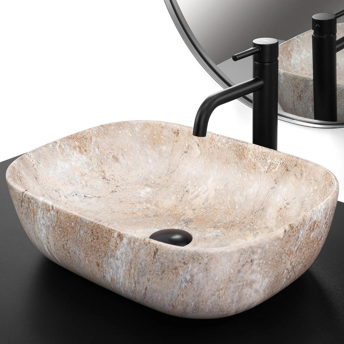 AUFSATZWASCHBECKEN Rea Belinda Savana - Beige, Keramik (33.5/13.5/46.5cm) - REA