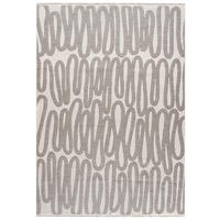 TEPPICH Zweiseitiger Beige Modern Abstrakt - Kurzflor Rechteckig Weich - Weiß Ecru Creme - 120 x 170 cm - Ecru, Textil (120/170cm) - Mazovia