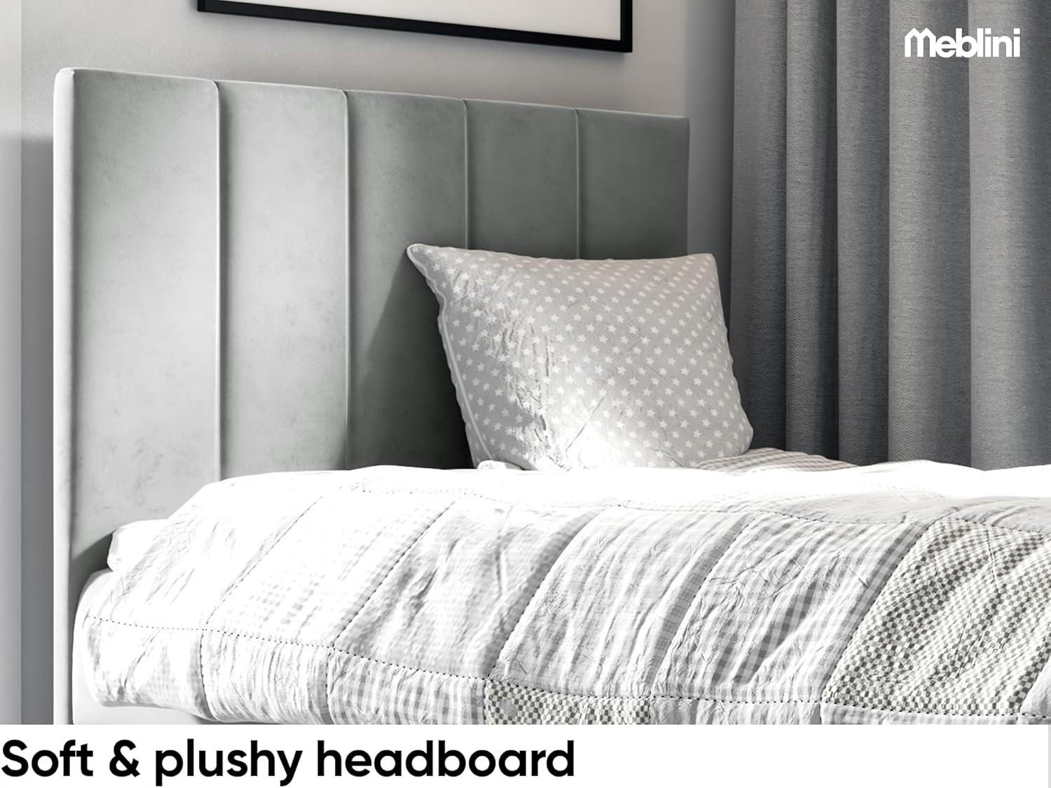 Thumbnail - Meblini Kinderbett, Grau, Weiß, Holzwerkstoff, 92x208 cm, Kinder- & Jugendzimmer, Kindermöbel, Kinderbetten, Kindereinze...