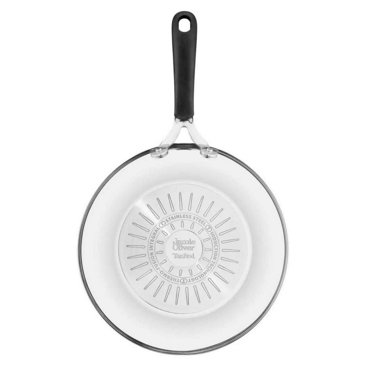 WOKPFANNE Jamie Oliver Edelstahl 28 Cm Induktion Titanium Antihaft Tefal - Silberfarben/Schwarz, Kunststoff/Metall (28cm) - Tefal