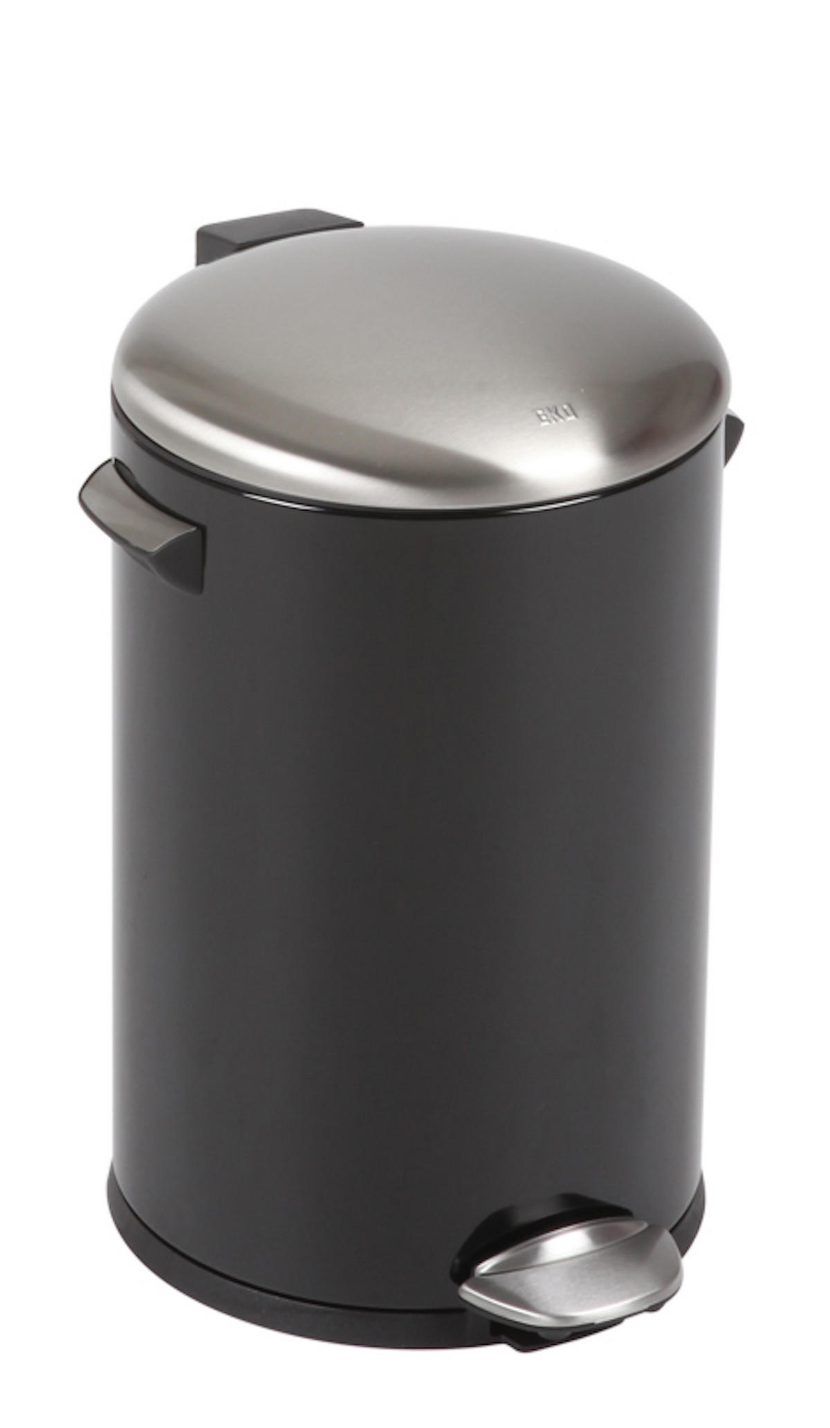 MÜLLEIMER Retro Mit Markanten Griffen und Kugelkappe 12 Liter 41,2 x 25 cm Kunststoff Inneneimer Schwarz - Schwarz, Metall (28.3/41.2/31.9cm) - PROREGAL