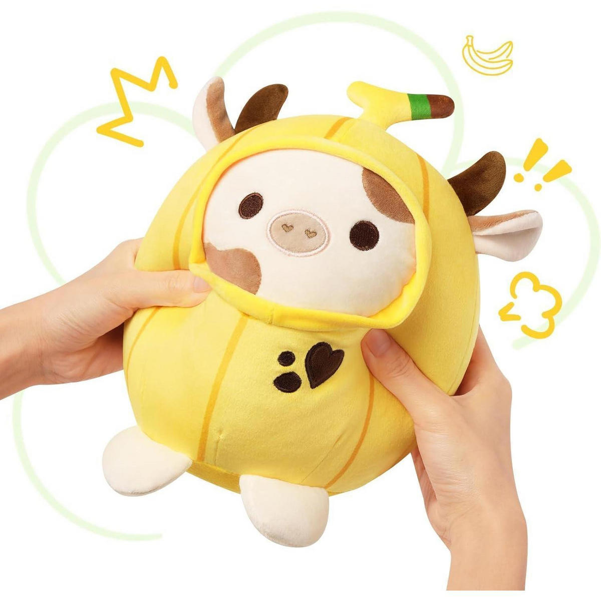 PLÜSCHTIER Kuh Gelb Banane 20 cm - Gelb, Textil (20/20cm)