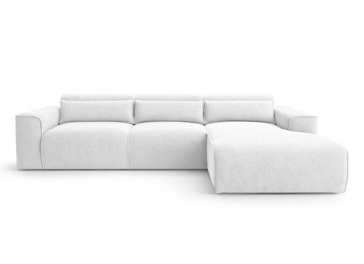 ECKSOFA L Form Ruyam Perlweiß 310/165/78 cm – Schlaffunktion & Bettkasten R - Schwarz/Weiß, Kunststoff/Textil (310/170cm) - AX Living