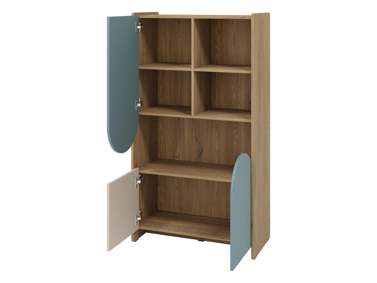 KINDERREGAL Lexi 3D 07 - Eichefarben/Rosa, Holzwerkstoff (84/151/40cm) - MIRJAN24