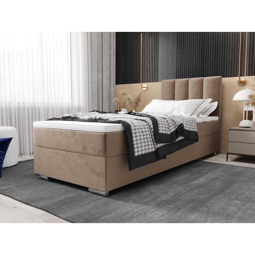 Thumbnail - Bedante Boxbett, Cappuccino, Textil, Höhe ca. 19 cm, 80x200 cm, Oeko-Tex® Standard 100, Schlafzimmer, Betten, Boxspringb...