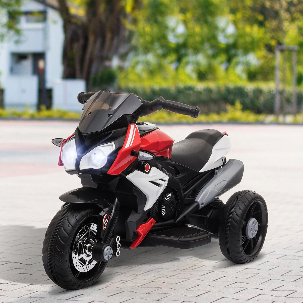 ELEKTRO-MOTORRAD DE-12991 3 Räder Schwarz/Rot - Rot, Kunststoff (86/42/52cm) - ComfortXL