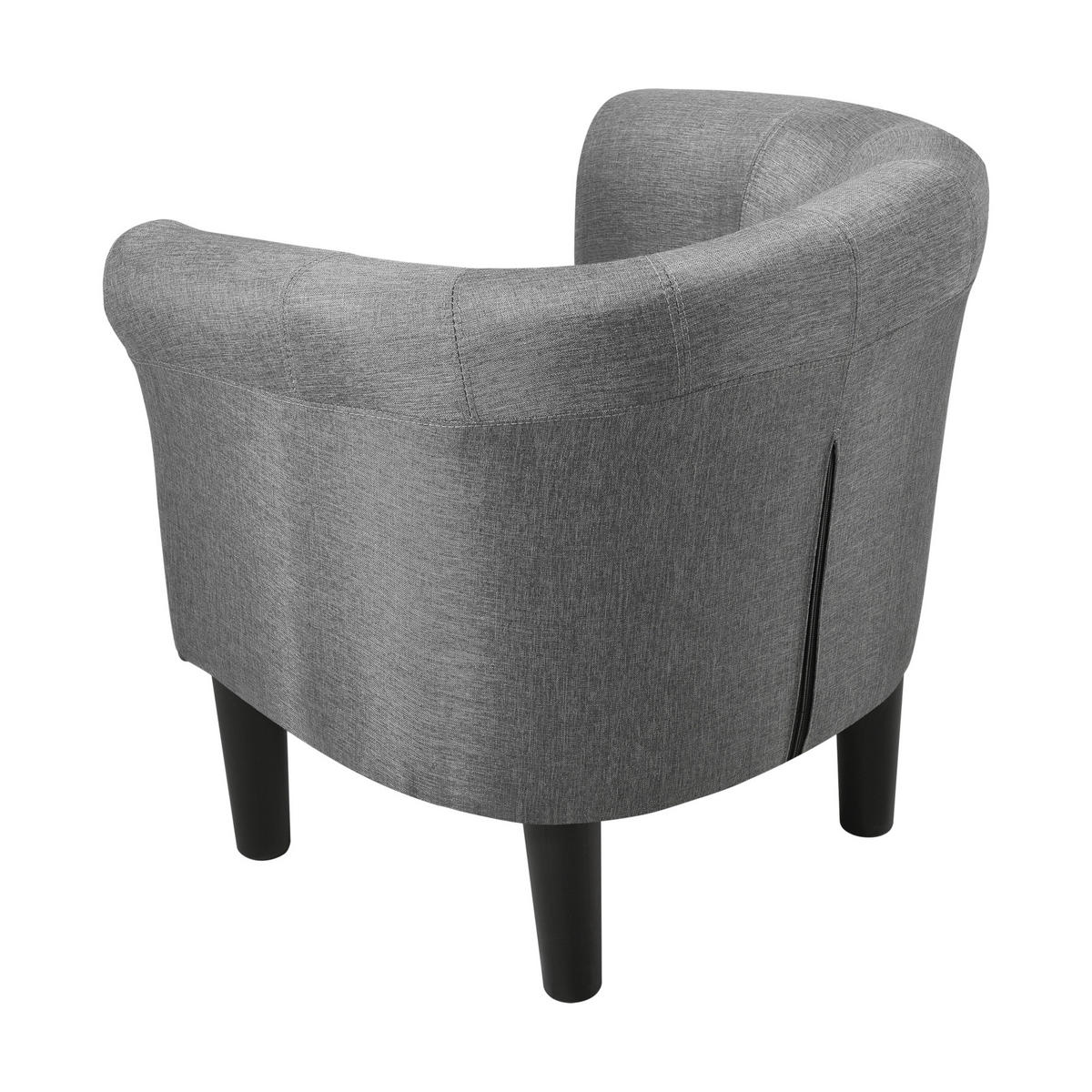 SESSEL Jelgava Textil Hellgrau - Hellgrau, Textil (70/70/58cm) - [en.casa]