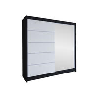 SCHWEBETÜRENSCHRANK Talin III - Klar/Silberfarben, Holzwerkstoff/Metall (180/215/58cm) - MIRJAN24