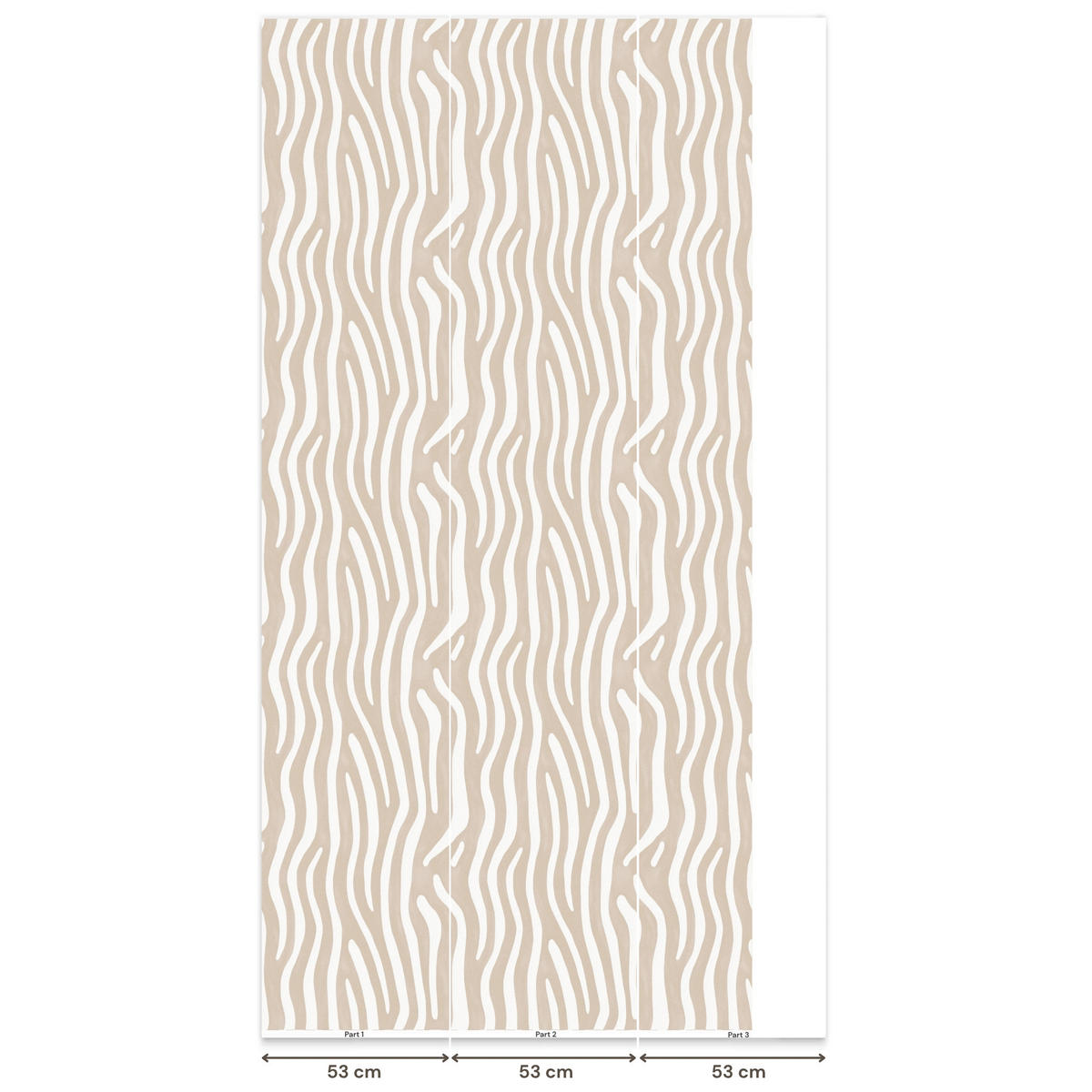 TAPETE - Abstrakt - Zebra - Beige - 140x280 cm - Beige, Papier (140/280cm) - OnlyWow