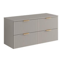WASCHBECKENUNTERSCHRANK - 120cm x 46cm - MDF - beige - ZEVARA - Beige, Holz (120/57/46cm) - Vente-Unique