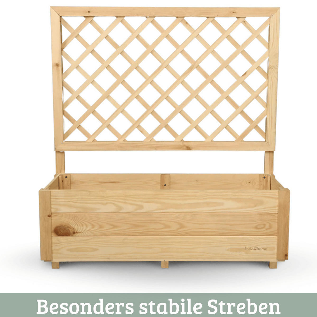 PFLANZKASTEN mit Rankgitter THIO Inkl. Vlies 98cm Breit - Braun, Holz (98/104/34cm) - DELUKE