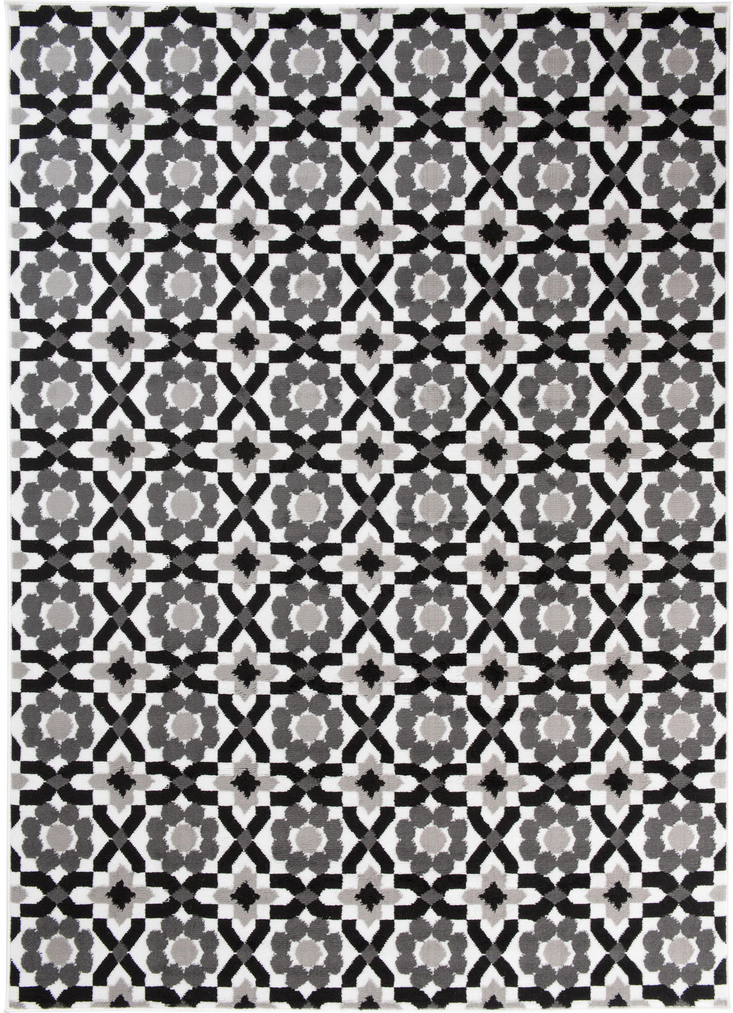 TEPPICH MAYA Grau Floral Mosaik Geometrisch 160/230 cm - Grau, Textil (160/230cm) - Tapiso