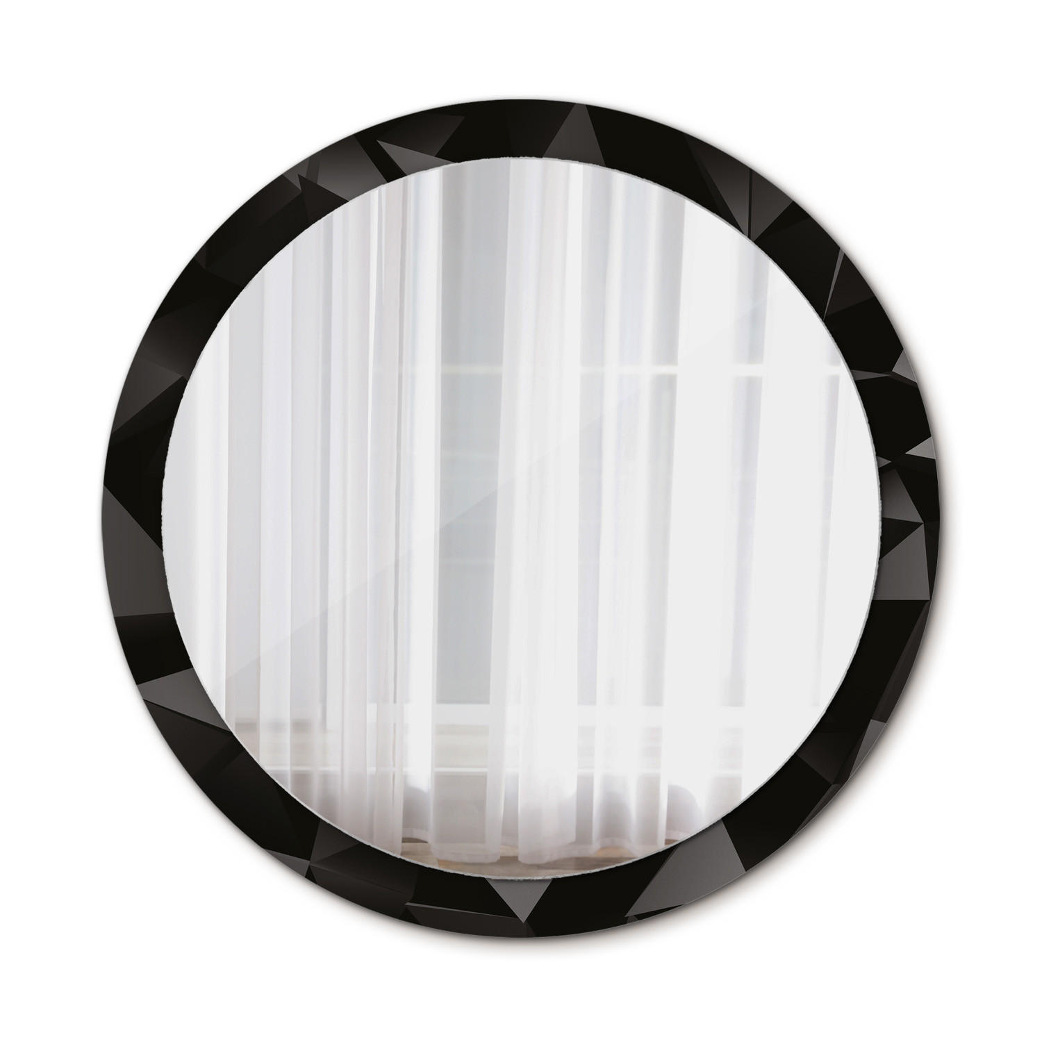 SPIEGEL Ø100 cm Rund mit Aufdruck - Schwarz, Glas (100/100/0.4cm) - TULUP