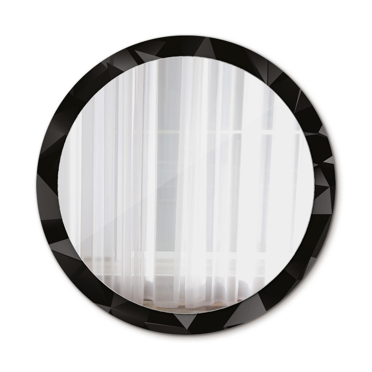 SPIEGEL Ø100 cm Rund mit Aufdruck - Schwarz, Glas (100/100/0.4cm) - TULUP